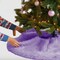 FabricLA Lavender Faux Fur Tree Skirt Cut - 30-Inches with Rounded Edges (No Backing) for Christmas